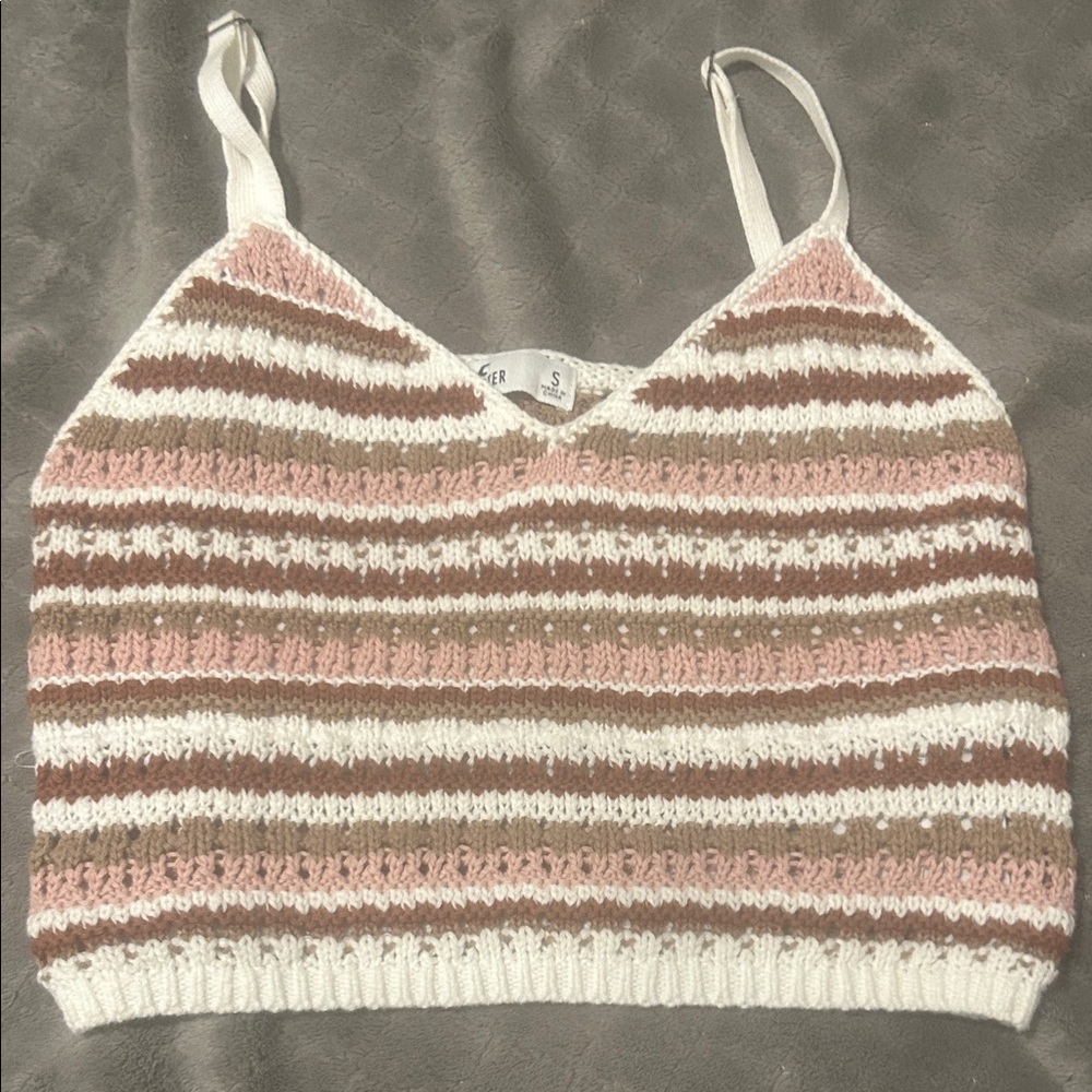 Hollister Pink and Brown Striped Camisole